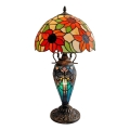 Brilagi - Tiffany-tyylinen lasimosaiikkipöytävalaisin SUNFLOWER 1xE27/60W/230V + 1xE14/40W