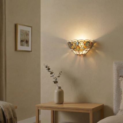 Brilagi - Tiffany-tyylinen lasimosaiikkiseinävalaisin LUISA 1xE27/40W/230V