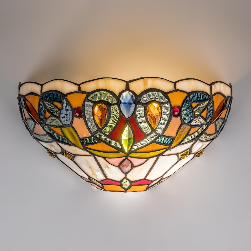 Brilagi - Tiffany-tyylinen lasimosaiikkiseinävalaisin LUISA 1xE27/40W/230V