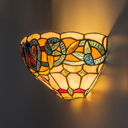 Brilagi - Tiffany-tyylinen lasimosaiikkiseinävalaisin LUISA 1xE27/40W/230V