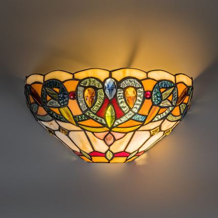 Brilagi - Tiffany-tyylinen lasimosaiikkiseinävalaisin LUISA 1xE27/40W/230V