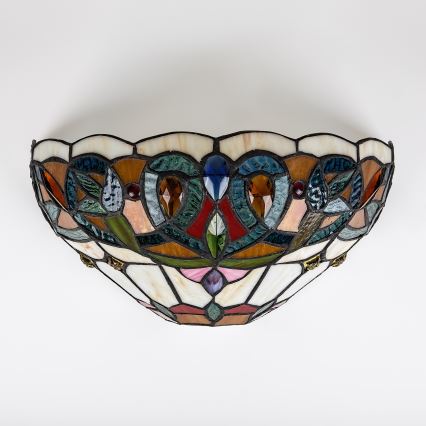 Brilagi - Tiffany-tyylinen lasimosaiikkiseinävalaisin LUISA 1xE27/40W/230V
