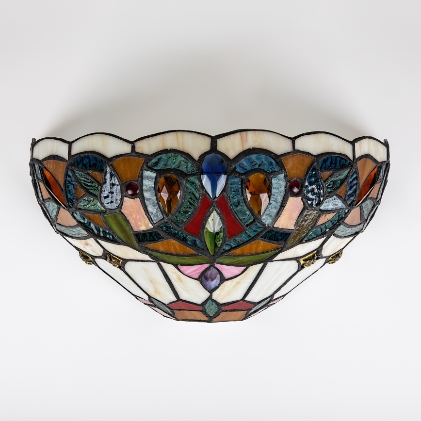 Brilagi - Tiffany-tyylinen lasimosaiikkiseinävalaisin LUISA 1xE27/40W/230V