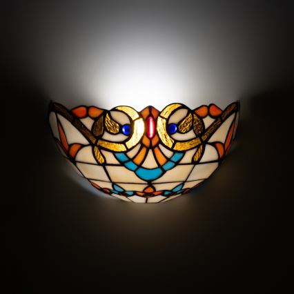 Brilagi - Tiffany-tyylinen lasimosaiikkiseinävalaisin MIRABELLA 1xE14/40W/230V
