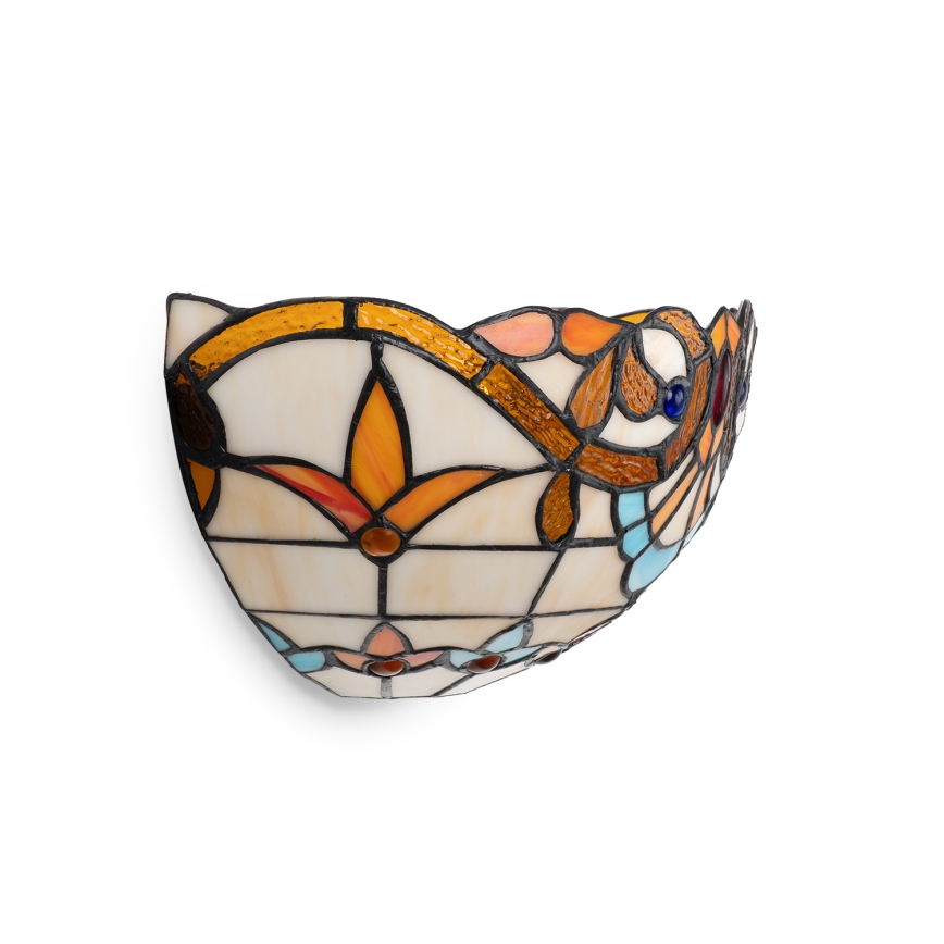 Brilagi - Tiffany-tyylinen lasimosaiikkiseinävalaisin MIRABELLA 1xE14/40W/230V