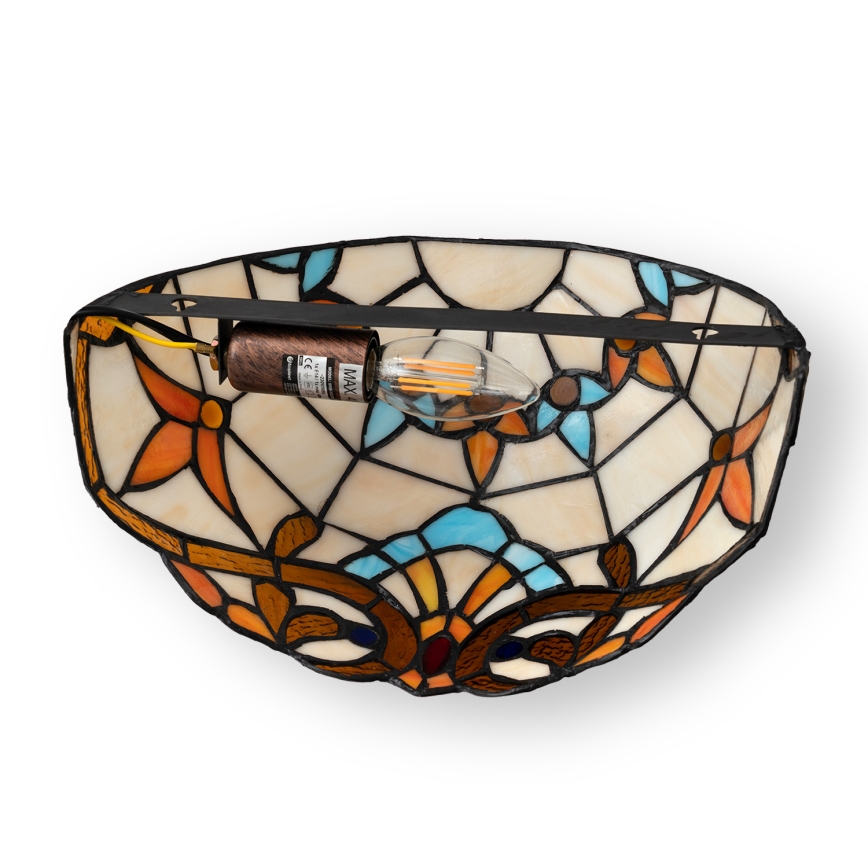 Brilagi - Tiffany-tyylinen lasimosaiikkiseinävalaisin MIRABELLA 1xE14/40W/230V