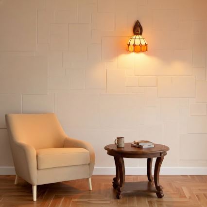 Brilagi - Tiffany-tyylinen lasimosaiikkiseinävalaisin SIENNA 1xE14/40W/230V