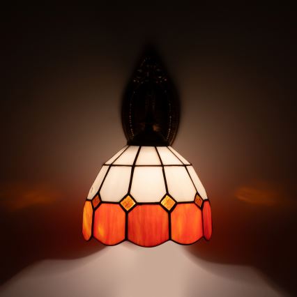 Brilagi - Tiffany-tyylinen lasimosaiikkiseinävalaisin SIENNA 1xE14/40W/230V