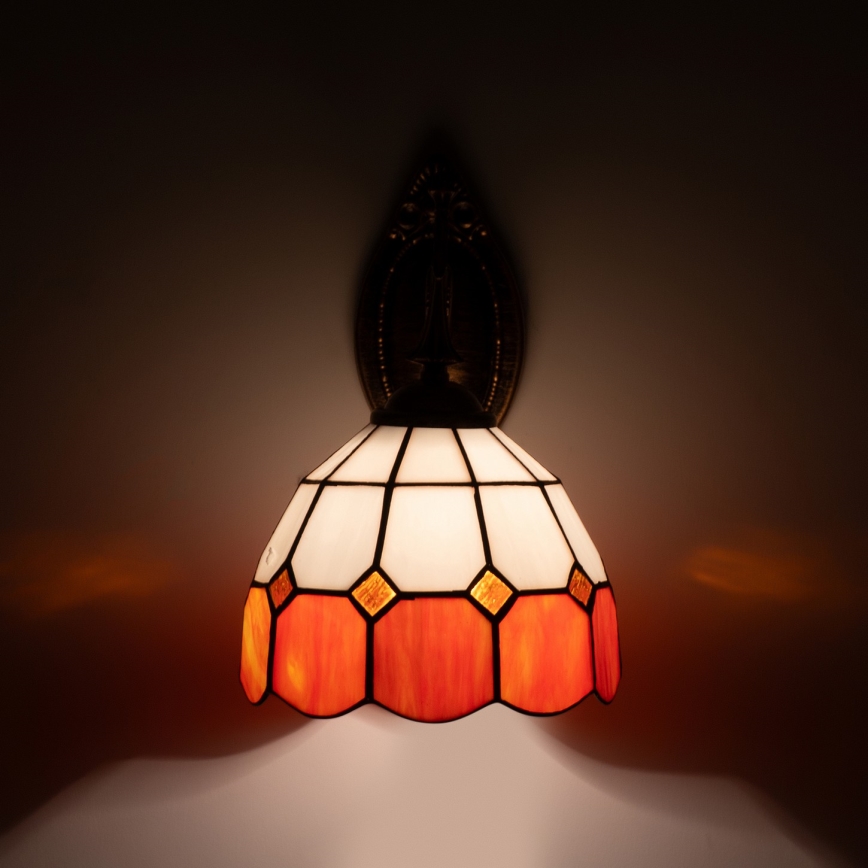 Brilagi - Tiffany-tyylinen lasimosaiikkiseinävalaisin SIENNA 1xE14/40W/230V