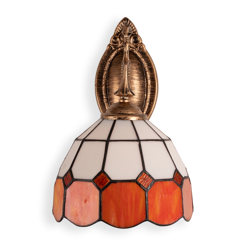 Brilagi - Tiffany-tyylinen lasimosaiikkiseinävalaisin SIENNA 1xE14/40W/230V