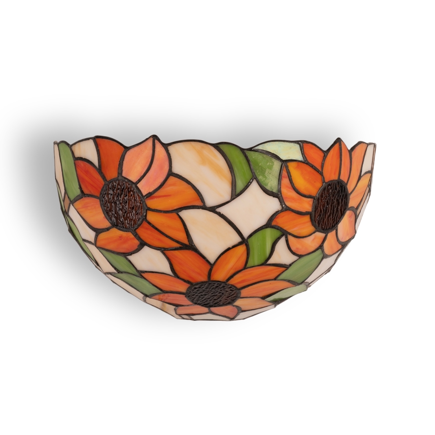 Brilagi - Tiffany-tyylinen lasimosaiikkiseinävalaisin SUNFLOWER 1xE14/40W/230V