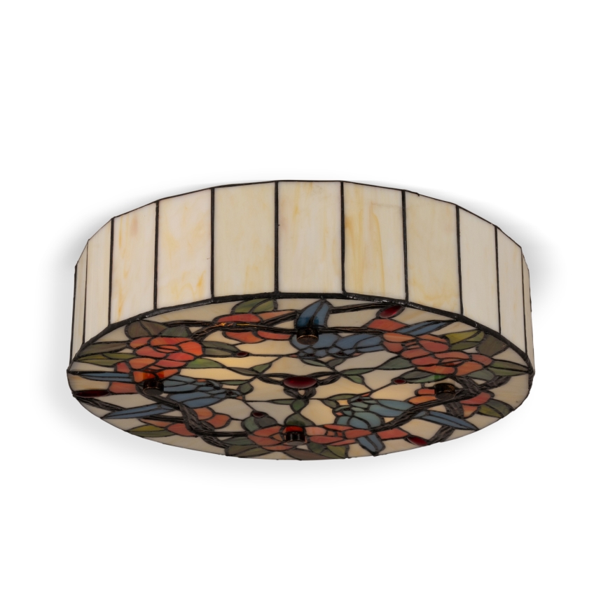 BRILAGI - Tiffany-tyylinen lasinen kattovalaisin JUNGLE 2xE27/60W/230V halkaisija 40 cm
