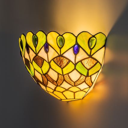 Brilagi - Tiffany-tyylinen lasinen seinävalaisin MARGARET 1xE27/40W/230V