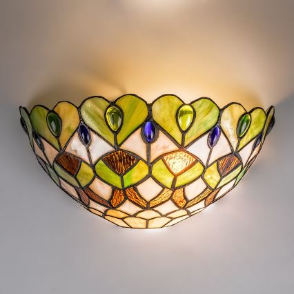 Brilagi - Tiffany-tyylinen lasinen seinävalaisin MARGARET 1xE27/40W/230V