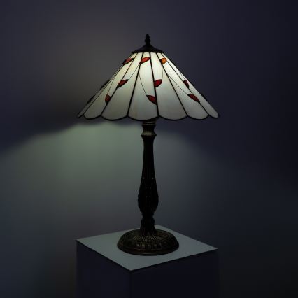 Brilagi - Tiffany-tyylinen lasipöytälamppu FOLIA 2xE27/60W/230V