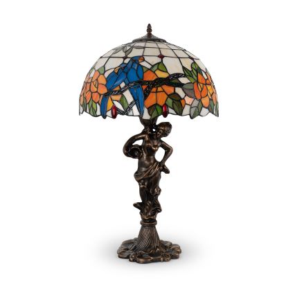 Brilagi - Tiffany-tyylinen lasipöytävalaisin JUNGLE 1xE27/60W/230V