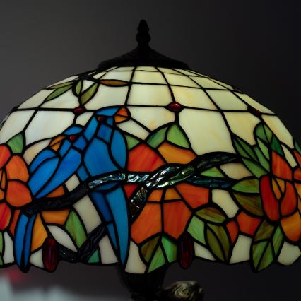 Brilagi - Tiffany-tyylinen lasipöytävalaisin JUNGLE 1xE27/60W/230V
