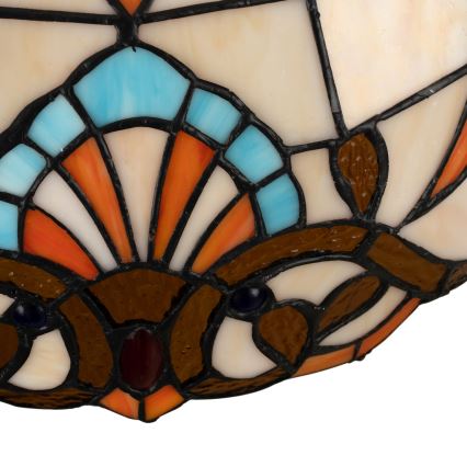 Brilagi - Tiffany-tyylinen lasiriippuvalaisin ketjulla MIRABELLA 1xE27/60W/230V halkaisija 40 cm