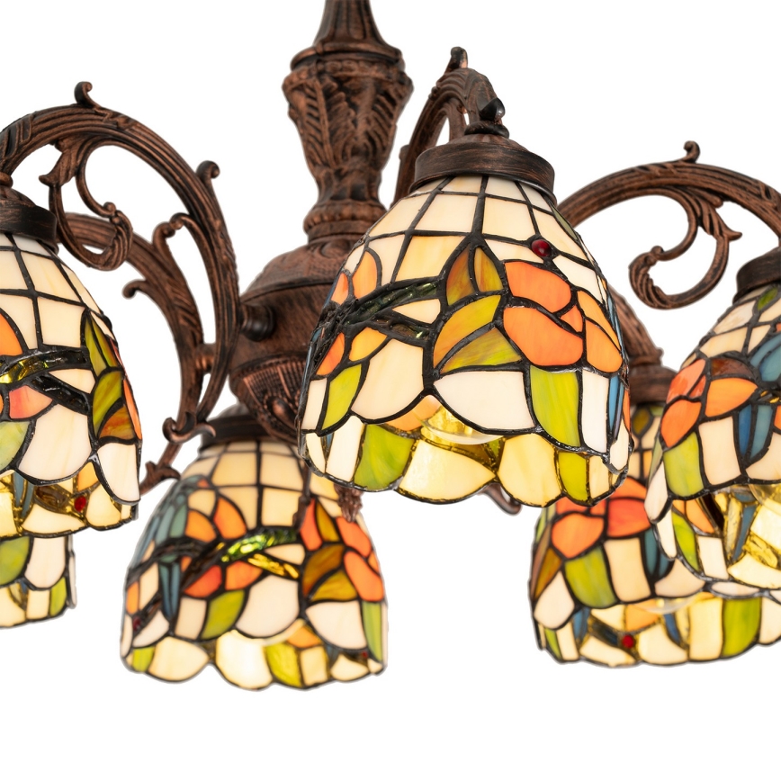 Brilagi - Tiffany-tyylinen pinta-asennettava kattovalaisin JUNGLE 6xE27/60W/230V, halkaisija 60 cm