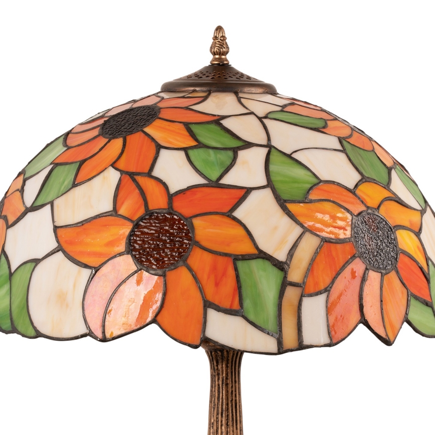 Brilagi - Tiffany-tyylinen pöytävalaisin SUNFLOWER 2xE27/60W/230V