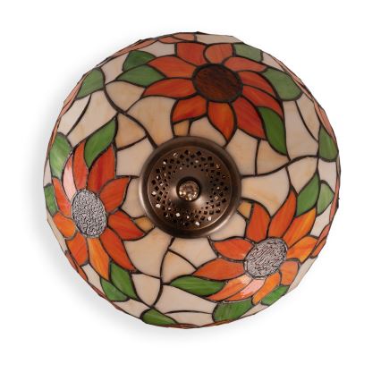 Brilagi - Tiffany-tyylinen pöytävalaisin SUNFLOWER 2xE27/60W/230V