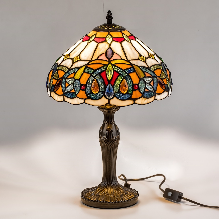 Brilagi - Tiffany-tyylinen vitraalinen pöytälamppu LUISA 1xE27/40W/230V