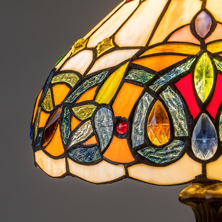 Brilagi - Tiffany-tyylinen vitraalinen pöytälamppu LUISA 1xE27/40W/230V