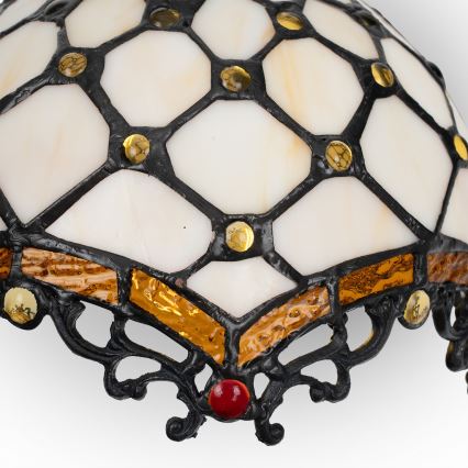 Brilagi - Tiffany-tyylinen vitraalinen seinävalaisin, norsunluunvärinen 1xE14/40W/230V
