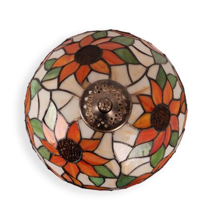 Brilagi - Tiffany-tyylinen vitraalipöytävalaisin SUNFLOWER 1xE27/60W/230V
