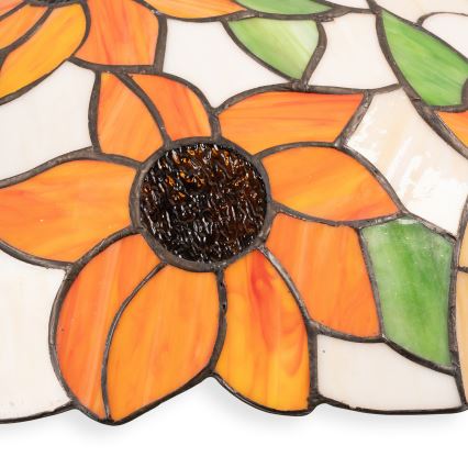 Brilagi - Tiffany-tyylinen vitraaliriippuvalaisin ketjulla SUNFLOWER 1xE27/60W/230V, halkaisija 40 cm