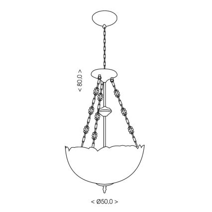 Brilagi - Tiffany-tyylinen vitraasikattovalaisin ketjulla JUNGLE 3xE27/60W/230V Ø 50 cm