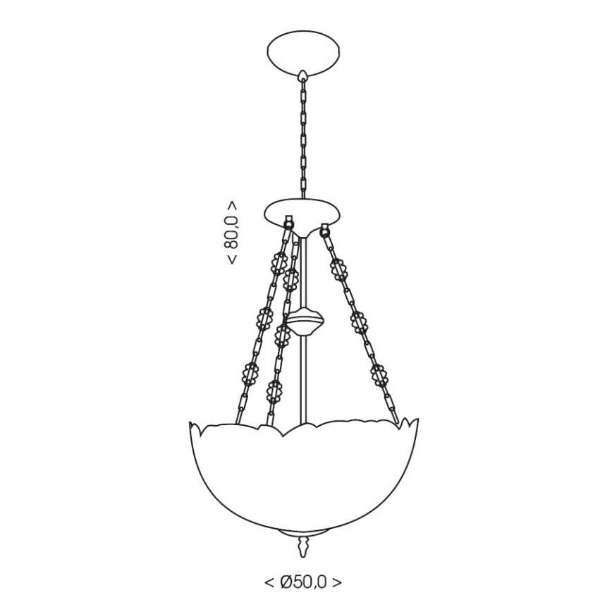 Brilagi - Tiffany-tyylinen vitraasikattovalaisin ketjulla JUNGLE 3xE27/60W/230V Ø 50 cm