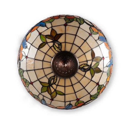 Brilagi - Tiffany-tyylinen vitraasikattovalaisin ketjulla JUNGLE 3xE27/60W/230V Ø 50 cm