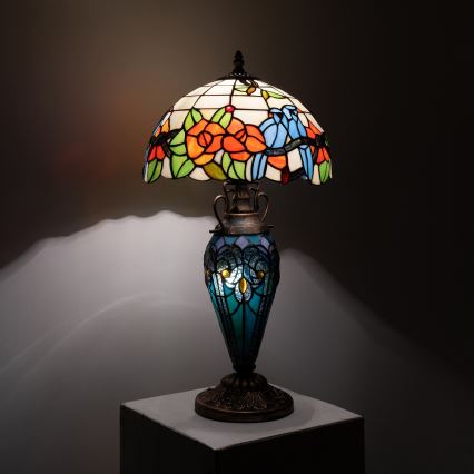 Brilagi - Tiffany-tyylinen vitraasilamppu JUNGLE 1xE27/60W/230V + 1xE14/40W