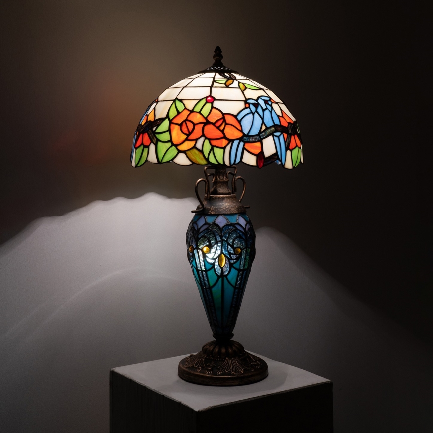 Brilagi - Tiffany-tyylinen vitraasilamppu JUNGLE 1xE27/60W/230V + 1xE14/40W