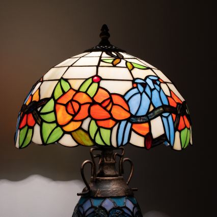 Brilagi - Tiffany-tyylinen vitraasilamppu JUNGLE 1xE27/60W/230V + 1xE14/40W