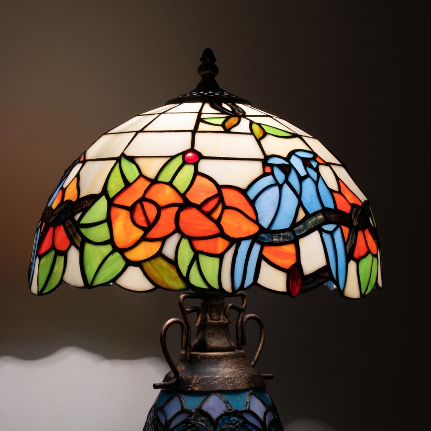 Brilagi - Tiffany-tyylinen vitraasilamppu JUNGLE 1xE27/60W/230V + 1xE14/40W