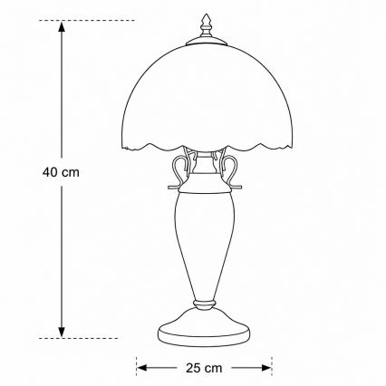 Brilagi - Tiffany-tyylinen vitraasilamppu JUNGLE 1xE27/60W/230V + 1xE14/40W
