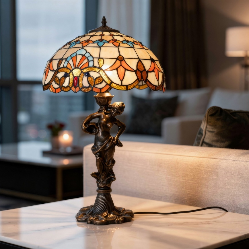Brilagi - Tiffany-tyylinen vitraasilamppu MIRABELLA 1xE27/60W/230V