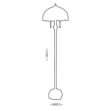 BRILAGI - Tiffany-tyylinen vitraasilattiavalaisin CORAL 2xE27/60W/230V