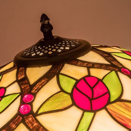 Brilagi - Tiffany-tyylinen vitraasilattiavalaisin GARLAN 2xE27/60W/230V