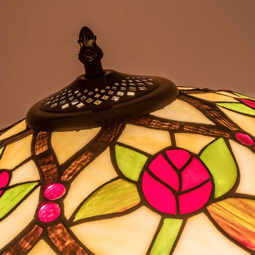 Brilagi - Tiffany-tyylinen vitraasilattiavalaisin GARLAN 2xE27/60W/230V