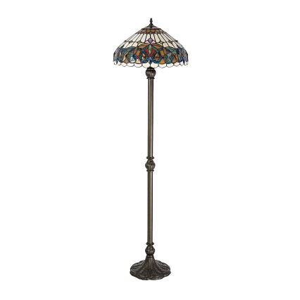 Brilagi - Tiffany-tyylinen vitraasilattiavalaisin LUISA 2xE27/60W/230V