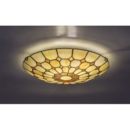 Brilagi - Tiffany-tyylinen vitraasinen kattovalaisin DORAN 2xE27/60W/230V