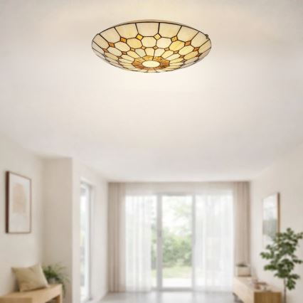 Brilagi - Tiffany-tyylinen vitraasinen kattovalaisin DORAN 2xE27/60W/230V