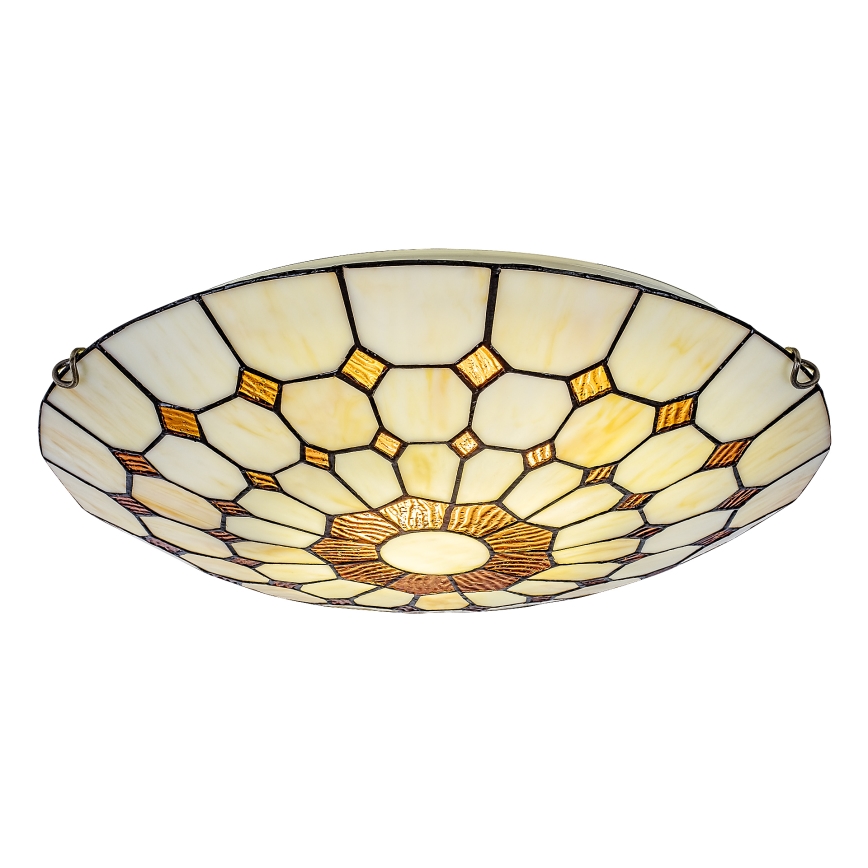 Brilagi - Tiffany-tyylinen vitraasinen kattovalaisin DORAN 2xE27/60W/230V