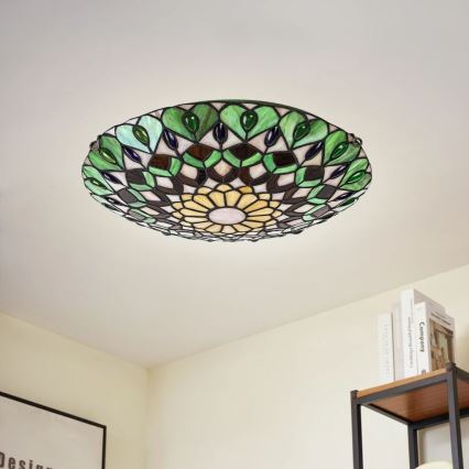 Brilagi - Tiffany-tyylinen vitraasinen kattovalaisin MARGARET 2xE27/60W/230V pr. 40 cm