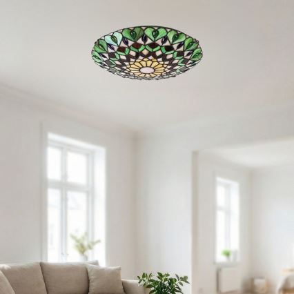 Brilagi - Tiffany-tyylinen vitraasinen kattovalaisin MARGARET 2xE27/60W/230V pr. 40 cm