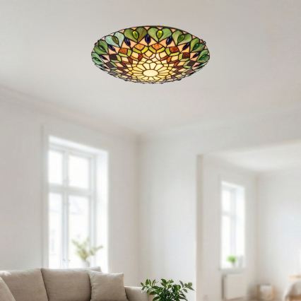 Brilagi - Tiffany-tyylinen vitraasinen kattovalaisin MARGARET 2xE27/60W/230V pr. 40 cm