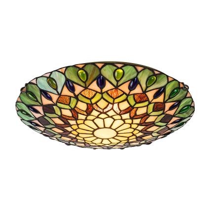 Brilagi - Tiffany-tyylinen vitraasinen kattovalaisin MARGARET 2xE27/60W/230V pr. 40 cm